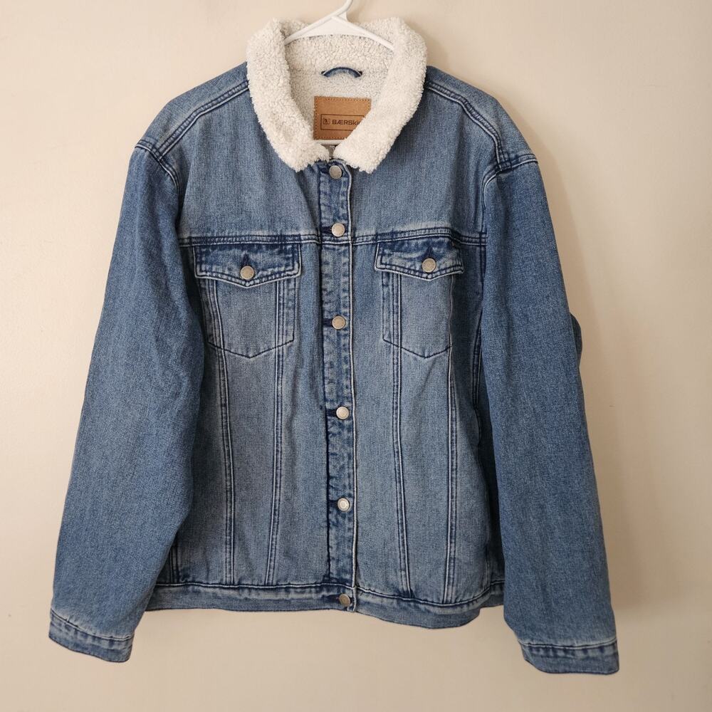BAERSkin Blue Jean Jacket Sherpa Lined Women's Size XL NWT